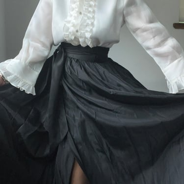 vintage statement full taffeta silk wrap skirt 