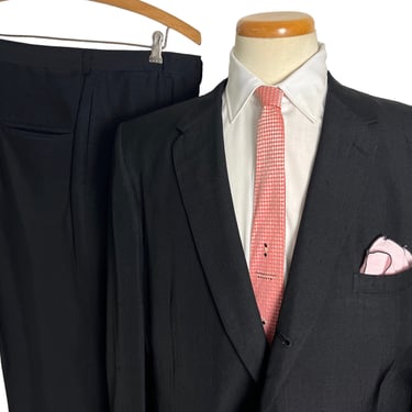Vintage 1950s 2pc SILK Atomic Fleck Suit ~ size 44 ~ Shantung ~ Sharkskin ~ Jacket / Pants ~ Rockabilly / Mod ~ 