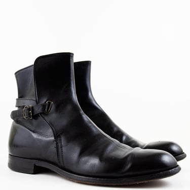 Vintage Black Leather FRYE Chelsea Ankle Strap Boots US MENS size 8 