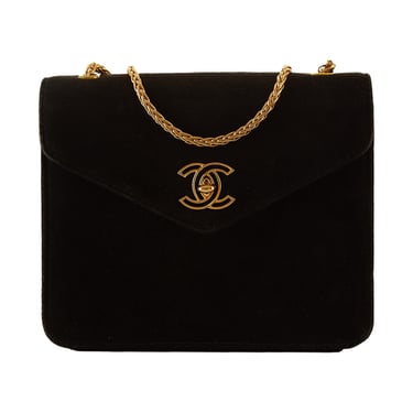 Chanel Black Suede Chain Shoulder Bag
