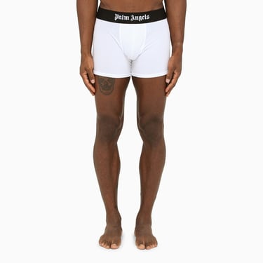 Palm Angels White Cotton Boxers With Logo Men