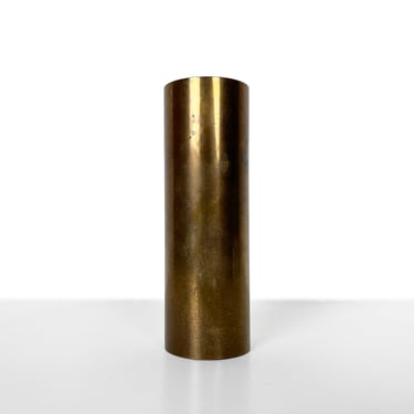 Vintage Modernist Brass Cylinder Candleholder 