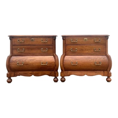 Newly Refinished Ralph Lauren Oversized Bombay Nightstands - a Pair 