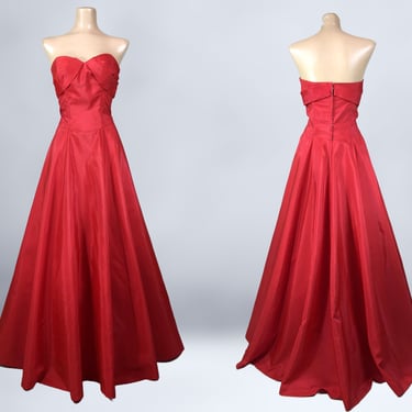 VINTAGE 50s Red Taffeta Strapless Petal Bust Cotillion | Black Lotus  Vintage - Lake Geneva, WI | ATTIC