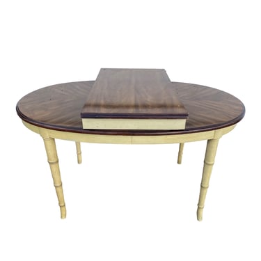 Faux Bamboo Dining Table with Leaf by American of Martinsville 57