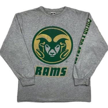 Vintage 90s/Y2K Colorado State University Rams Collegiate Long Sleeve Graphic T-Shirt Size Medium/Large 