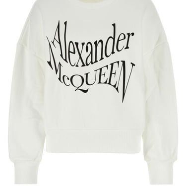 Alexander Mcqueen Women White Cotton Sweatshirt