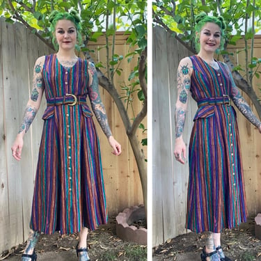 Vintage 1990’s Purple and Teal Striped Dress 