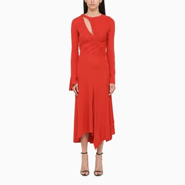 Victoria Beckham Cut-Out Detail Red Dress Women
