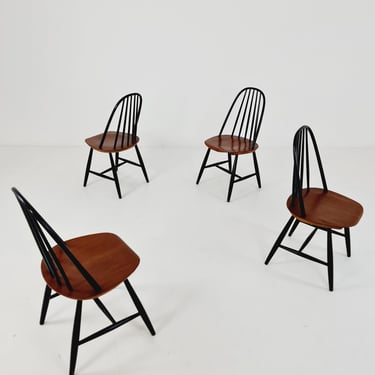 Mid century dining chair by Ilmari Tapiovaara, Hagafors Sweden, 1960s, set of 4 