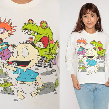 Vintage Rugrats Shirt NICKELODEON Shirt 90s Tommy Chuckie TShirt Throwback 90s Kid Graphic T Shirt Vintage 1990s Retro Tee Extra Small xs 