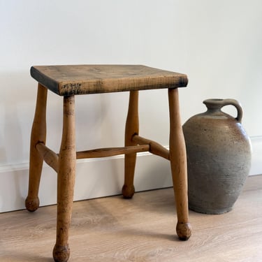 Antique English Wood Stool 