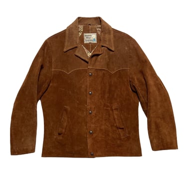 Vintage 1960s/1970s PIONEER WEAR Roughout Suede Ranch Jacket ~ size 40 / Medium ~ Rugged Buckskin Leather ~ Western / Cowboy 