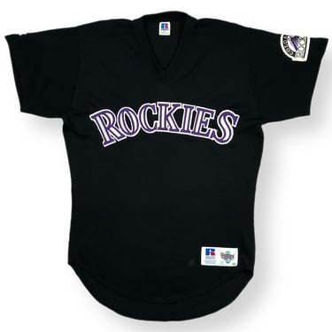 Vintage 90s Russell Athletic Colorado Rockies Baseball Diamond Collection Embroidered MLB Made in USA Jersey Size Large 