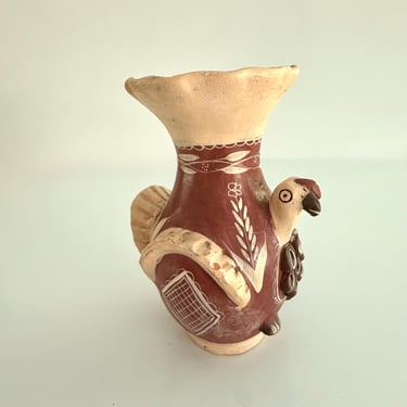 Vintage Peruvian Quinoa Ceramic Turkey Vase 