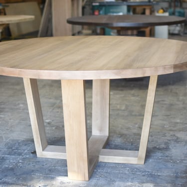 Hand Made Solid Maple Round Modern U-Base Dining Table Ready to Ship FREE SHIPPING 