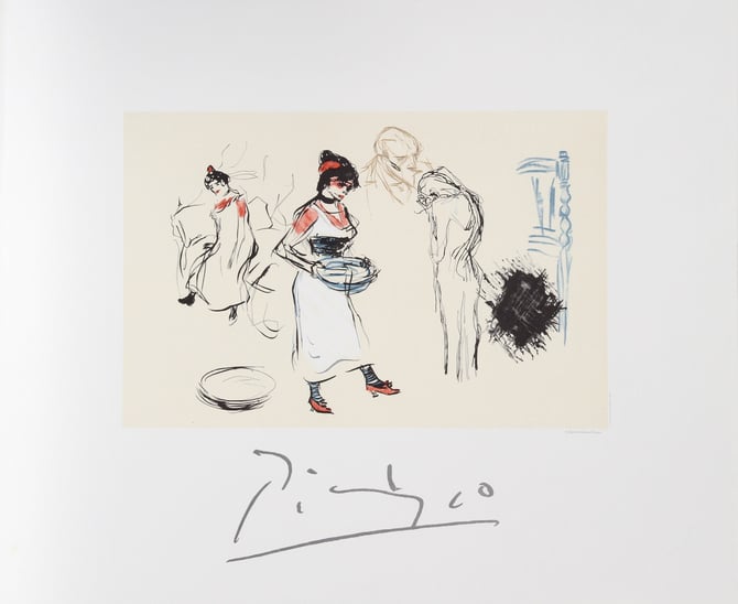 Etude de Personnages by Pablo Picasso, Marina Picasso Estate Lithograph Poster 