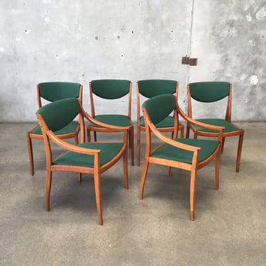 Drexel Parallel Set of Six Dining Chairs by Barney Flagg