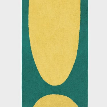 Pale Yellow + Green Bamboo Hand Towel