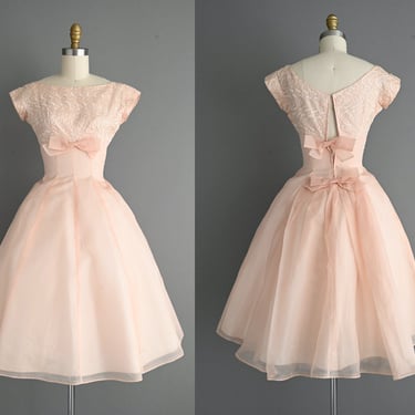 1950s vintage dress | Gorgeous Pastel Pink Party Prom Dress | XS | 