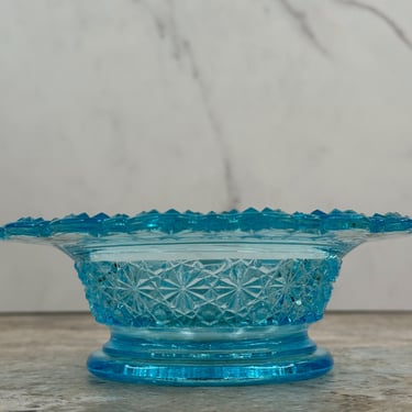 Vintage Indiana Glass Daisy and Button Blue Dish for Snacks or Decor 