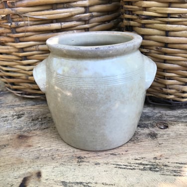 French Gris Confit Jar, Gray Stoneware Crock Pot, Small, Utensils, Artist, Flower Vase, French Farmhouse Cuisine 