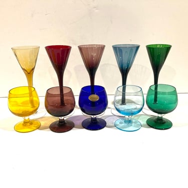 Vintage Handmade Murano Bar Glasses from Italy 