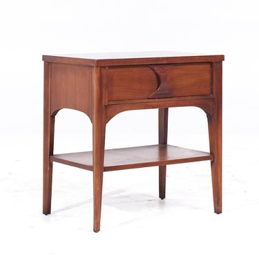 Kent Coffey Perspecta Mid Century Walnut and Rosewood Nightstand - mcm 