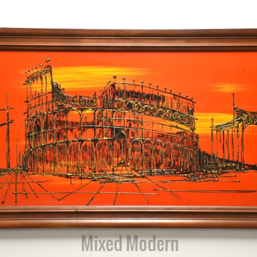 Van Gaard Studio Colosseum Oil Painting signed Rio 