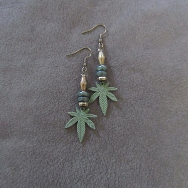 Hemp leaf earrings, marijuana earrings, Mary Jane, cannabis 