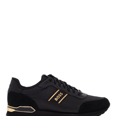 Boss Boss Parkour-L Runn Rsmx Black Suede With Golden Stripes Men