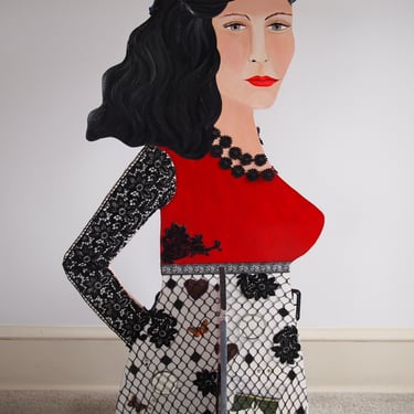 Original ARONA REINER 3-D Double-Sided SCULPTURE Plastic Portrait Female Woman Jewish Mid-Century Modern Art 1980s Postmodern Surrealist 