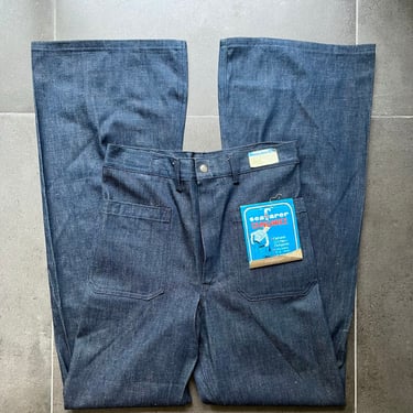 Vintage 70s Seafarer Sailor Denim/ Light Wash Navy Patch