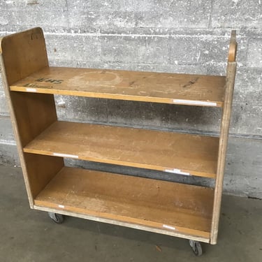 Fir Open Bookshelf on Wheels (Seattle)