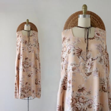 apricot floral dress - xl 