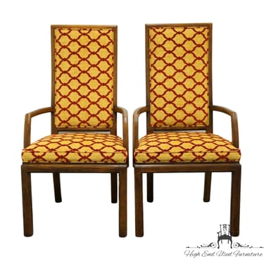 Set of 2 HENREDON FURNITURE Italian Provincial Upholstered Dining Arm Chairs 
