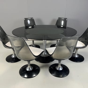 Space age dining set by Chromcraft, 1970s - vintage design dining chairs - vintage dining set vintage dining table - space age design 