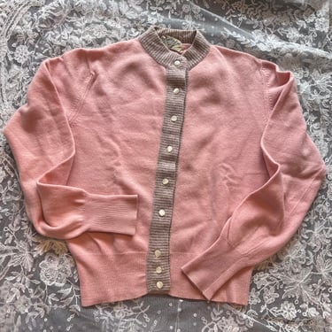 1950s powder pink cashmere cardigan sweater XS/S 