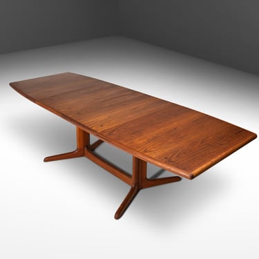 Expansive Danish Mid Century Modern Extension Dining Table in Teak w/ Two Leaves, Denmark, c. 1960's 