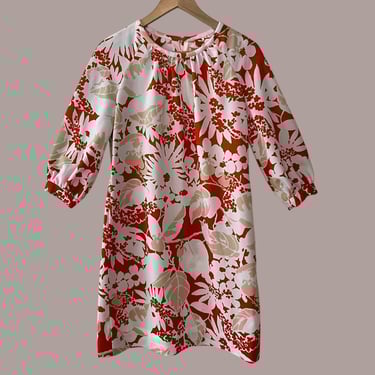 Vintage 70s Mod Floral Shift Dress 