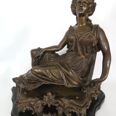 French Bronze Early 1900s Woman Figure Statue Sculpture 9212A