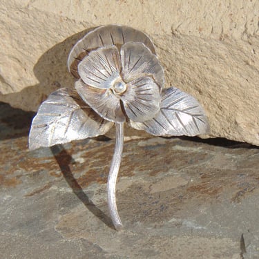 Janna Thomas ~ Vintage Mexican Sterling Silver Flora Flower Pin / Brooch 