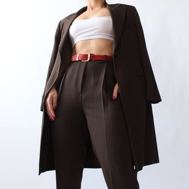 Vintage Sleek Chocolate Pantsuit - W28