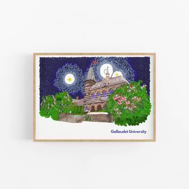Gallaudet University Poster – Fine Art Print of Landmark Campus, Inclusive Education Decor, Gift for Gallaudet Grad 