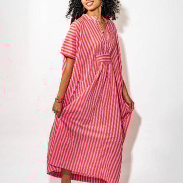 INK + ALLOY - Margot Kaftan Stripe - Lavender/Poppy