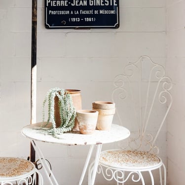 1950s French wrought iron bistro chair