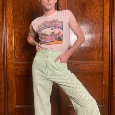 70s/Early 80s Seersucker pinstripe pants 