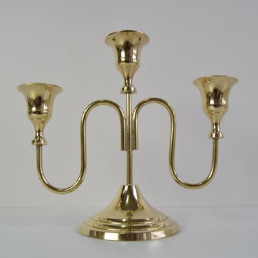Vintage Brass Candlestick, Czechoslovakia, 1960's. 