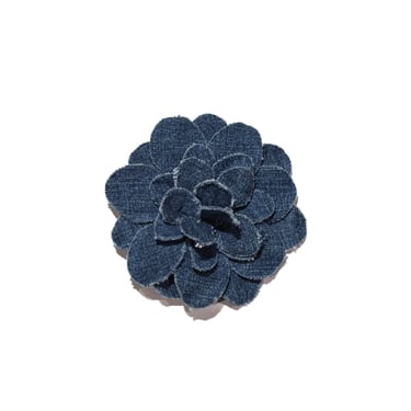 Blue Denim Flower Brooch