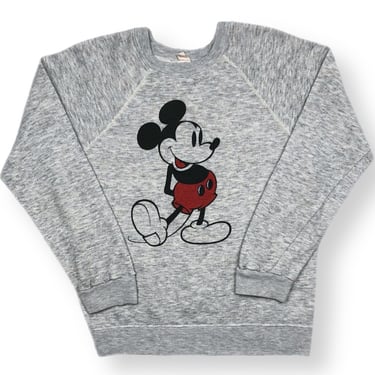 Vintage 80s Disney Mickey Mouse Made in USA Raglan Crewneck Sweatshirt Pullover Size Medium 